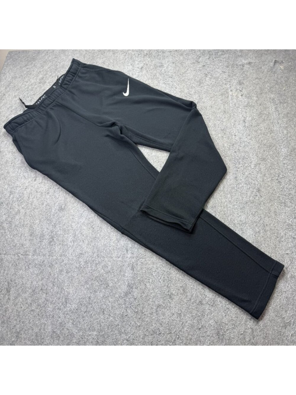 Nike Sweatpants Men L Black Tapered Open Hem 30" 860369 Fleece